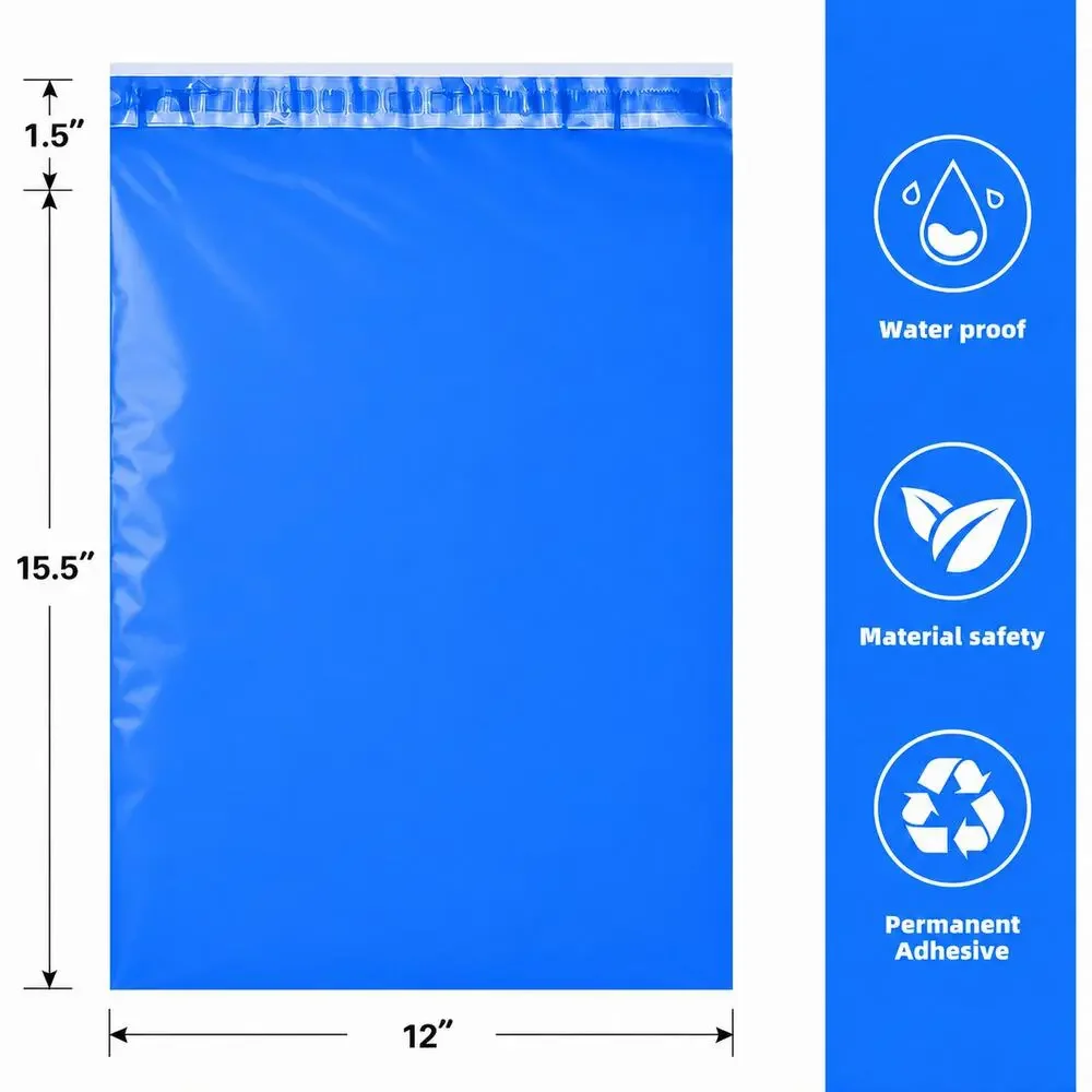 POLYMAILERS BLUE SHIPPING BAGS (10 PACK) 12